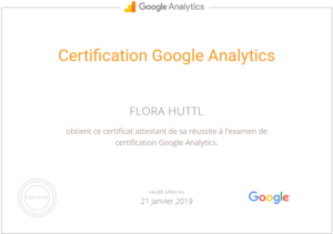 Flora Huttl, Formateur certifié Google Analytics à Marseille